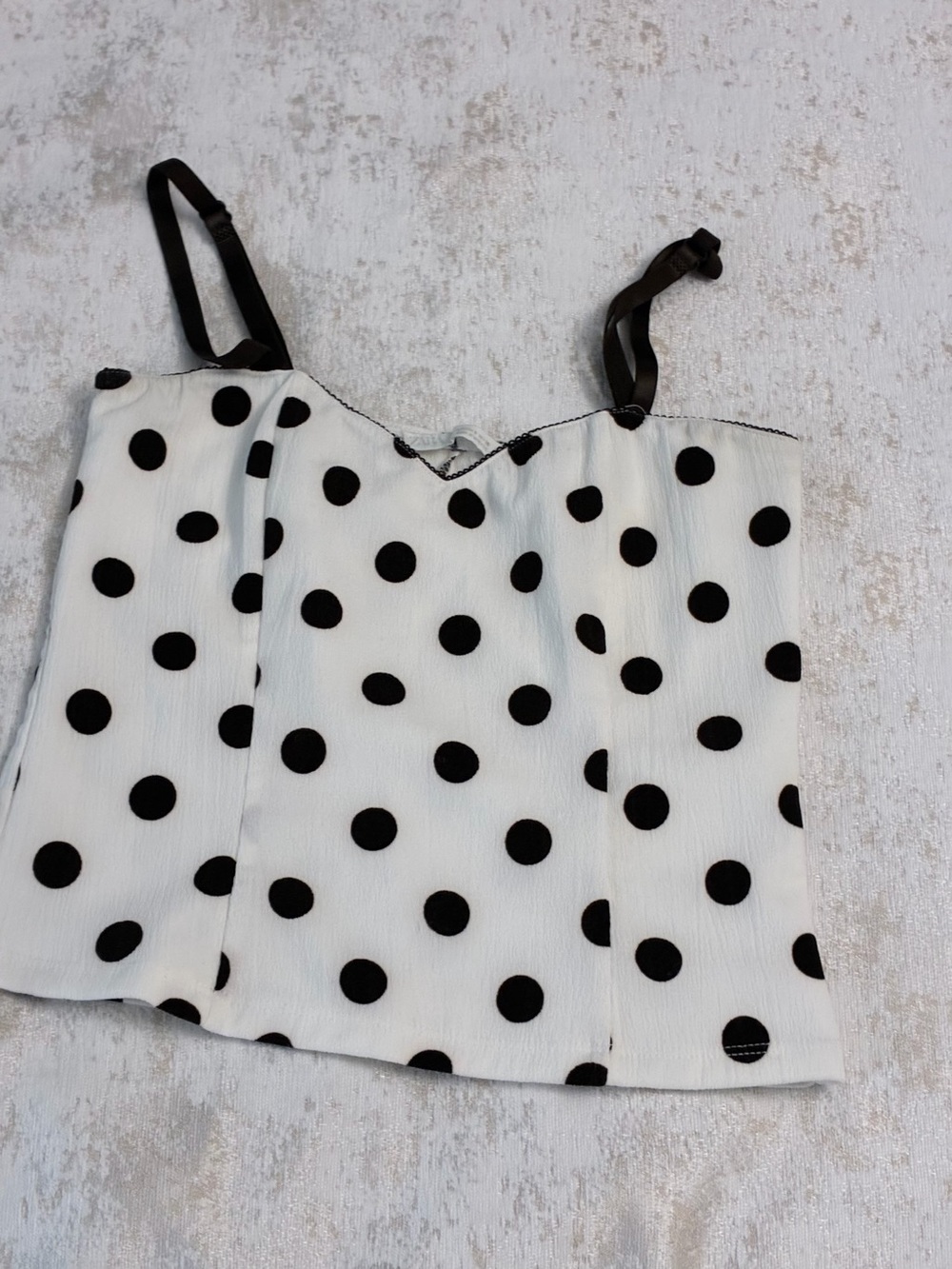Zara White Cami with Black Polka Dots